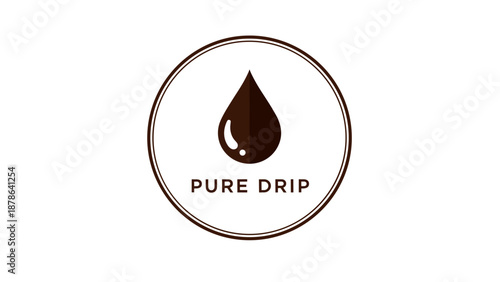 Pure Drip Logo with Water Droplet.