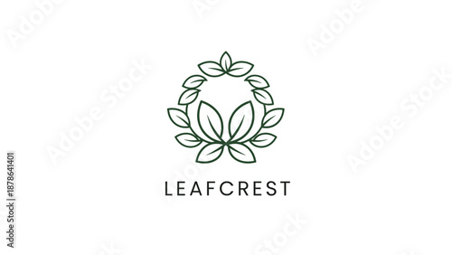 Stylized Leafcrest Logo Design Element.