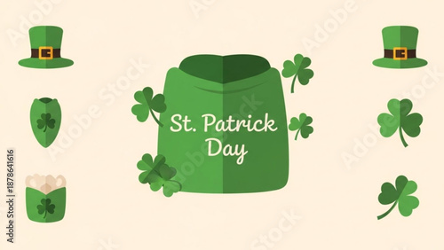St. Patricks Day Hat and Shamrocks Celebration