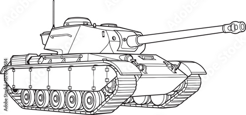 Armored War Machine: This illustration showcases a formidable armored fighting vehicle, designed for combat and representing military strength and power.