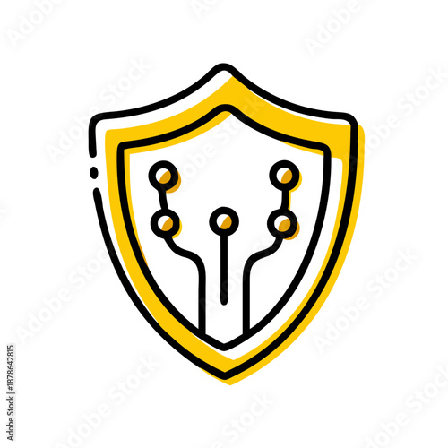 Cybersecurity shield with circuit design for online safety and protection in modern digital environments and technology