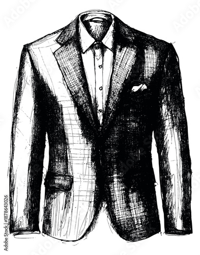 Hand drawn illustration of a suit jacket depicting professionalism for business fashion