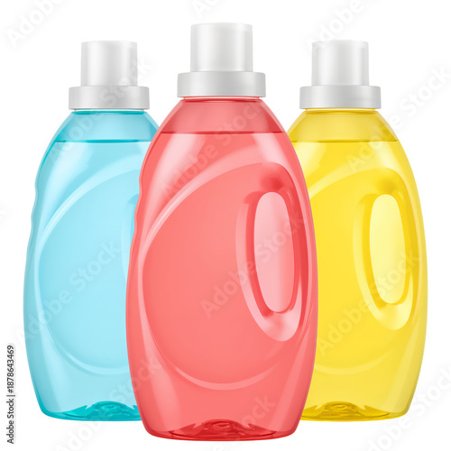 Colorful Bottles of Liquid Soap Arranged Together on a Plain Background in a ...