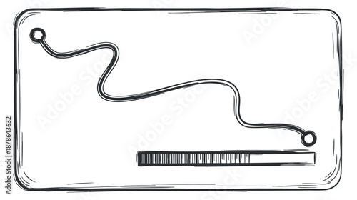 A comb and hair styling tool in black and white outline vector style, perfect for hairstyling and beauty design projects