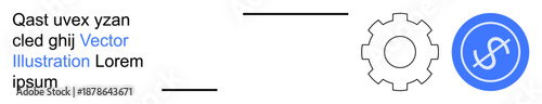 Financial systems, operational processes, digital economy, business strategy, fintech concepts, workflow efficiency. Blue currency symbol inside a circle with a gear icon. Financial systems