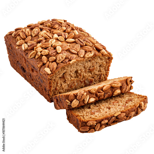 Freshly Baked Loaf Bread With Nuts and Seeds on a Wooden Surface