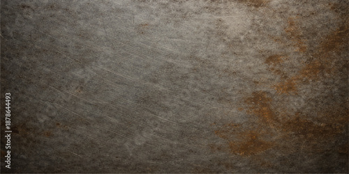 Aged and old rusty metal texture with a dark grunge pattern on a rough vintage surface creates a dirty brown material background for a textured wall design