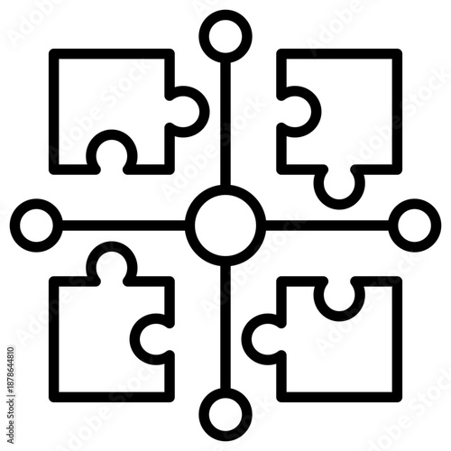 Integration Simple and clear vector icon illustrating an essential idea or function