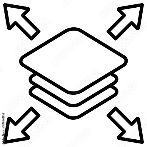 Scalability Simple and clear vector icon illustrating an essential idea or function