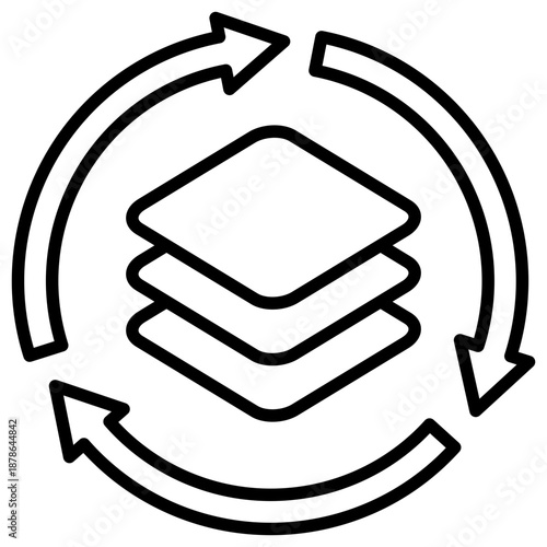 Revamp Simple and clear vector icon illustrating an essential idea or function