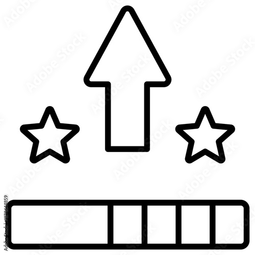 Upgrade Simple and clear vector icon illustrating an essential idea or function