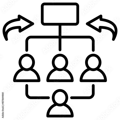 Reorganization Simple and clear vector icon illustrating an essential idea or function