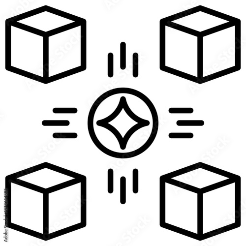 Centralization Simple and clear vector icon illustrating an essential idea or function