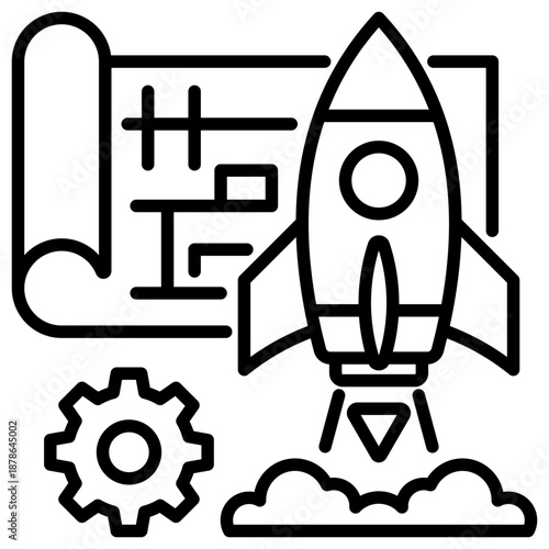 Implementation Simple and clear vector icon illustrating an essential idea or function