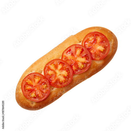 Fresh Bread Topped With Sliced Tomatoes Ready for a Meal or Snack