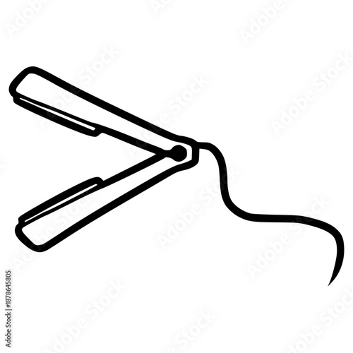doodle hair straightener illustration hand drawn outline vector