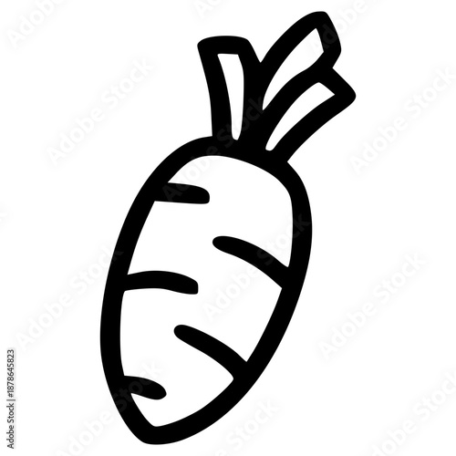 doodle white radish illustration hand drawn outline vector