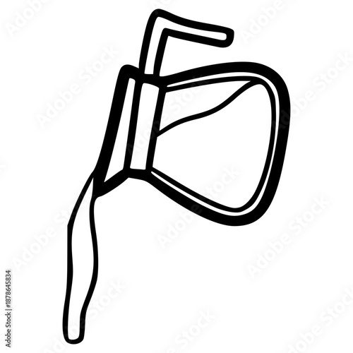 doodle pouring coffee pot illustration hand drawn outline vector
