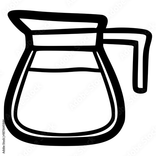 doodle coffee pot illustration hand drawn outline vector