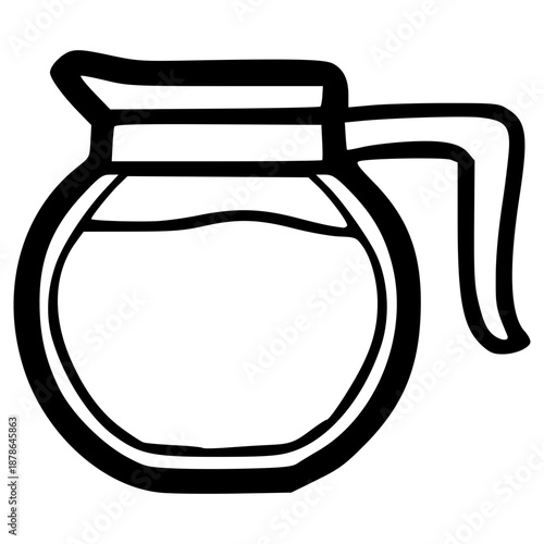 doodle coffee pot illustration hand drawn outline vector