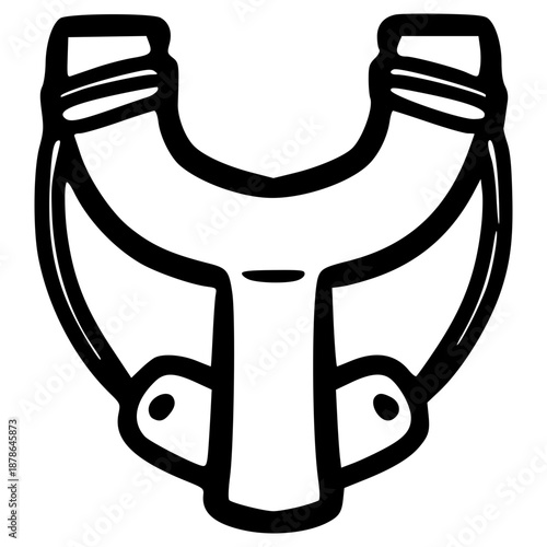 doodle slingshot illustration hand drawn outline vector
