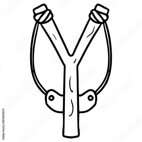 slingshot illustration hand drawn outline vector