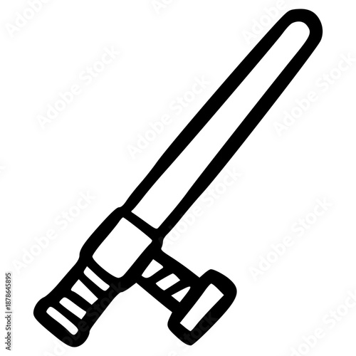 doodle baton illustration hand drawn outline vector