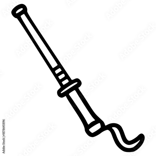 doodle baton illustration hand drawn outline vector