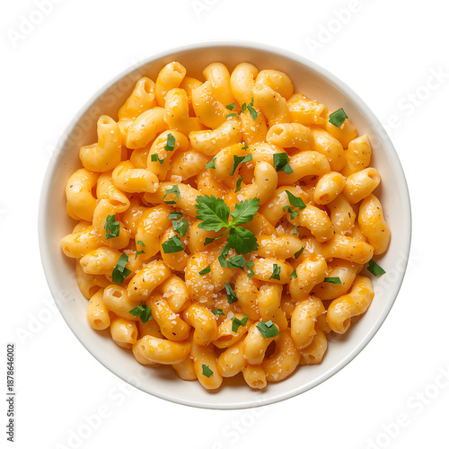 Cheese Pasta Dish Served in a Bowl With Herbs on Top at a Dining Table Setting