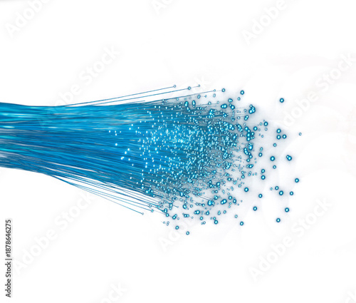 fiber optic cable in some fancy shape, blue tones,	