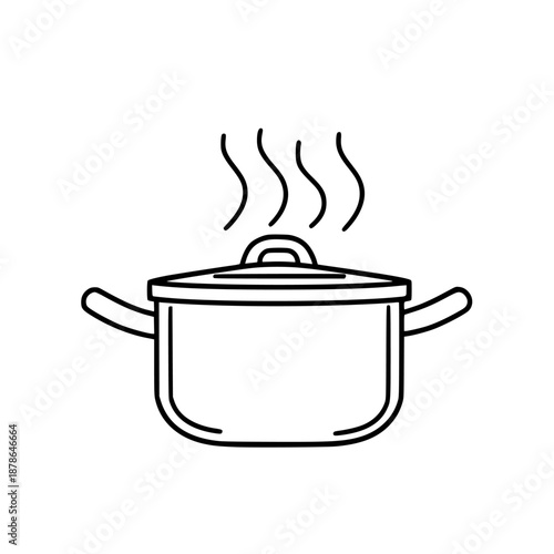 Simplistic Stylish Minimalist Line Art Hot Pot Divider | Clean, isolated vector art for creative projects.