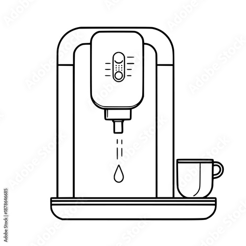 Modern Minimalist Hot Beverage Dispenser | Clean, isolated vector art for creative projects.