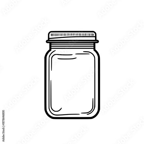 Elegant Line Art Jar Seal: Simplicity Design | Clean, isolated vector art for creative projects.
