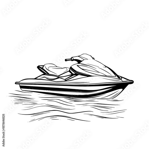 Whispering Waves: Jet Ski Odyssey | Clean, isolated vector art for creative projects.