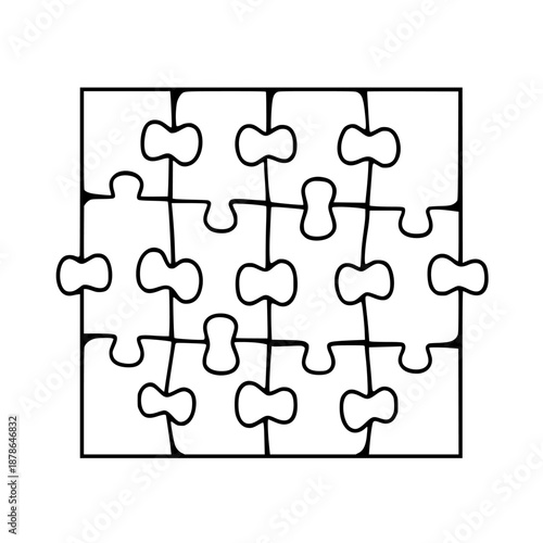 Enigmatic Puzzle: Lost Cipher Jigsaw World | Clean, isolated vector art for creative projects.