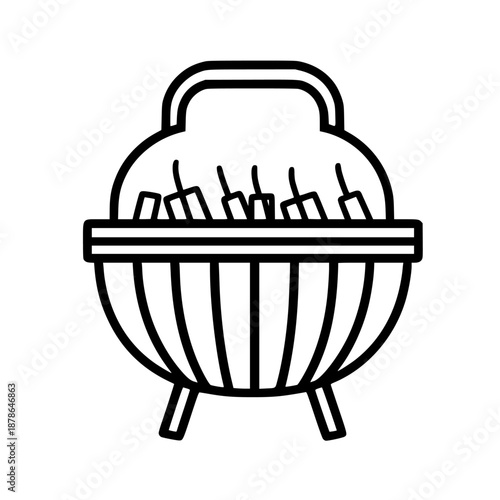 Simplicity Backyard: Classic BBQ Grill | Clean, isolated vector art for creative projects.