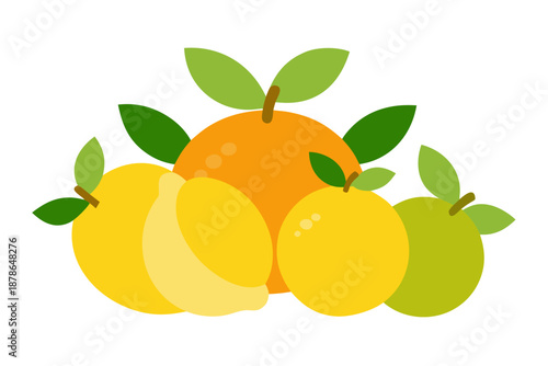 ripe apricots with leaves isolated