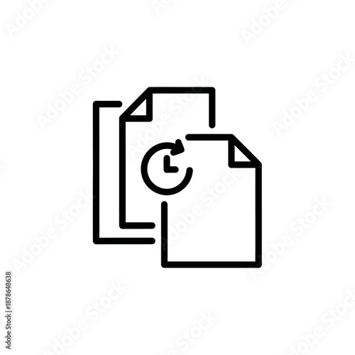Abstract Document Icon Sign Representing Digital File Management and Data Organization