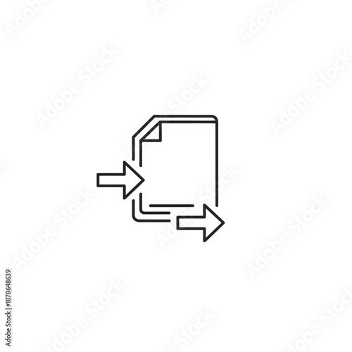 Abstract Document Transfer Icon for Digital File Sharing and Data Movement