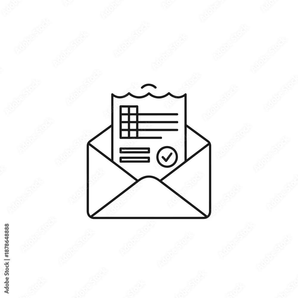 Fototapeta premium Business Invoice Document Inside Envelope for Financial Transactions