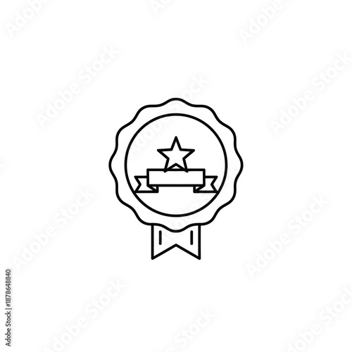 Award Ribbon with Star and Banner for Achievement Recognition