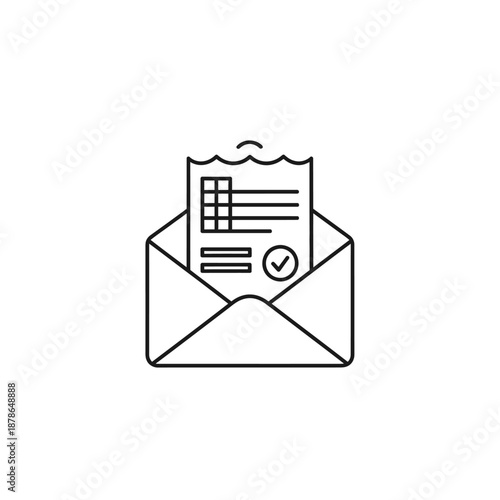 Business Invoice Document Inside Envelope for Financial Transactions