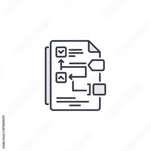 Business Document Workflow Diagram Illustrating Process Steps for Office Management