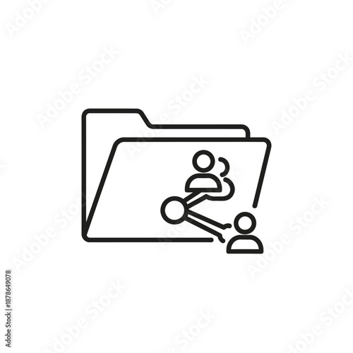 Business Team Collaboration Meeting in Office with Folder and People Icons