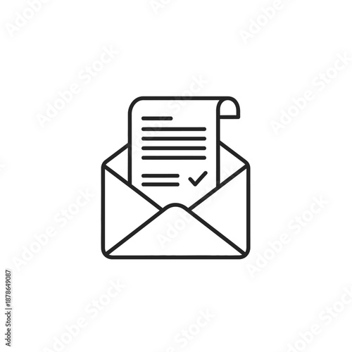 Business Email Communication Concept with Envelope and Document Illustration