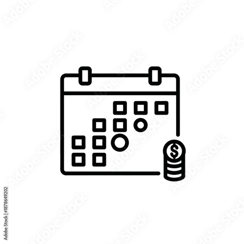 Calendar with Paid Coins Concept for Budgeting and Financial Planning