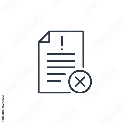 Close-up of a Blank Document with Warning Icon for Digital Content Usage