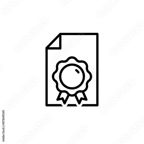 Certificate of Achievement Award Document with Ribbon and Seal for Recognition