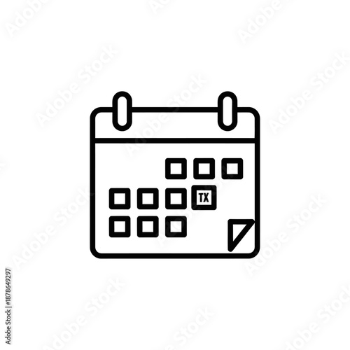 Close-Up of a Calendar Icon with Markings for Important Dates and Deadlines