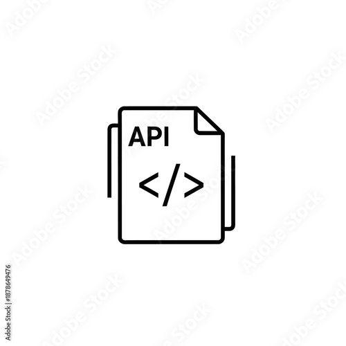 Close-up of a Computer API Code File Document with Programming Symbols